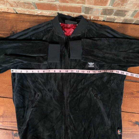 Adidas Pharrell Williams Collab Black Medium Velour Women's HU Track Jacket EUC - Picture 14 of 15